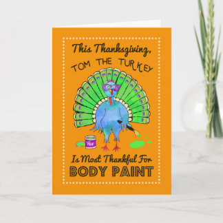 Turkey Dressed As A Peacock Funny Thanksgiving Holiday Card