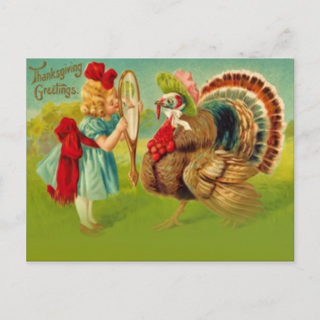 Turkey dressed up holiday postcard (Front)