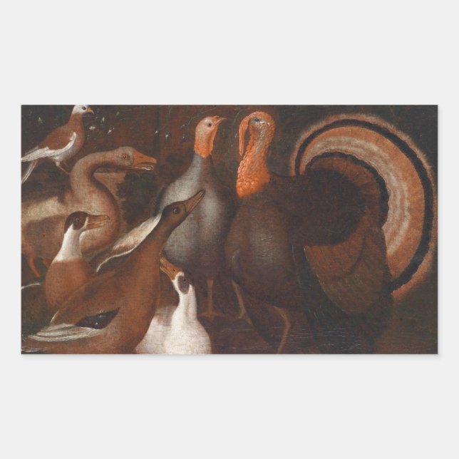 Turkey Ducks PigeonThanksgiving rectangular S Sticker (Front)