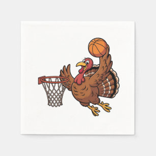 Turkey Dunking Basketball Sport Thanksgiving lover Napkin