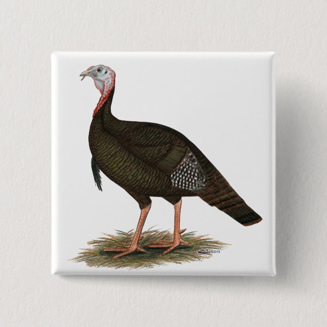 Turkey:  Eastern Wild Tom 15 Cm Square Badge (Front)