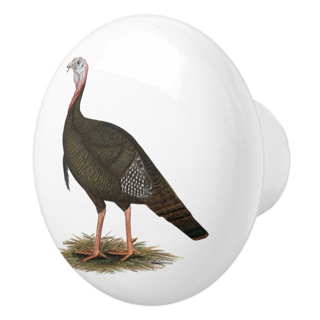 Turkey:  Eastern Wild Tom Ceramic Knob (Right)