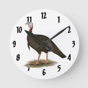 Turkey:  Eastern Wild Tom Round Clock