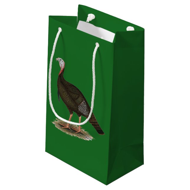 Turkey:  Eastern Wild Tom Small Gift Bag (Back Angled)