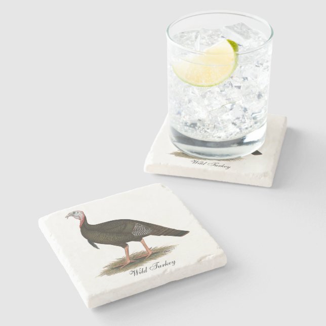 Turkey:  Eastern Wild Tom Stone Coaster (Side)