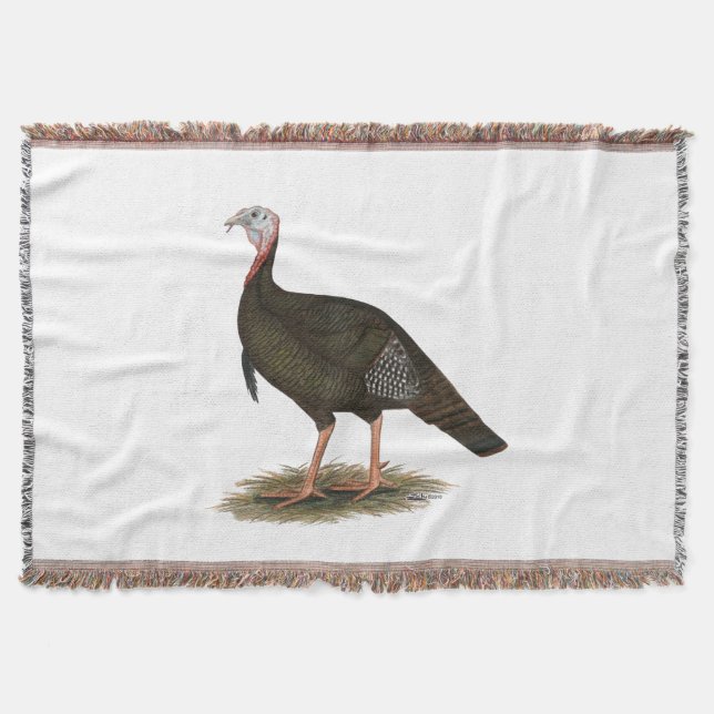 Turkey:  Eastern Wild Tom Throw Blanket (Front)