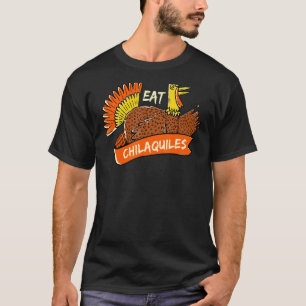 Turkey Eat Chilaquiles Thanksgiving Tortilla Black T-Shirt