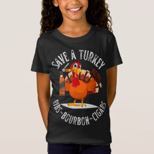 Turkey Eat Pizza Adult Bourbon Whiskey Funny Thank T-Shirt