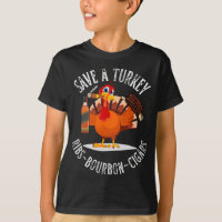 Turkey Eat Pizza Adult Bourbon Whiskey Funny Thank