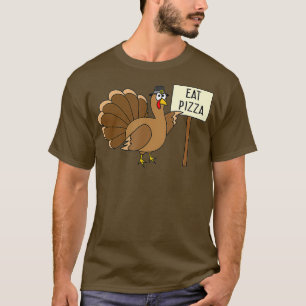 Turkey Eat Pizza Adult Vegan Kids Funny T-Shirt