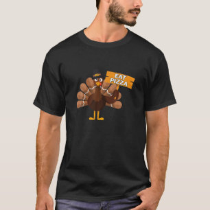 Turkey Eat Pizza Adult Vegan Kids Funny Thanksgivi T-Shirt