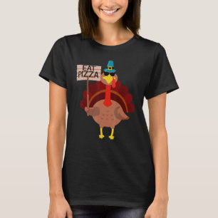 Turkey Eat Pizza Adult Vegan Kids Funny Thanksgivi T-Shirt
