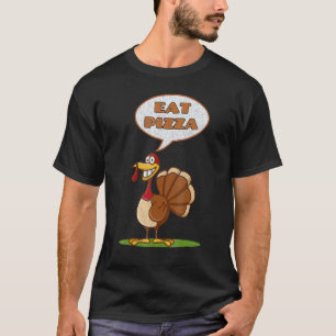 Turkey Eat Pizza Adult Vegan Kids Funny Thanksgivi T-Shirt