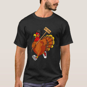 Turkey Eat Pizza Adult Vegan Kids Funny Thanksgivi T-Shirt