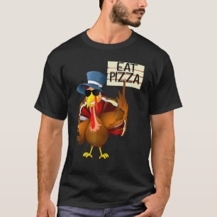 Turkey Eat Pizza Adult Vegan Kids Thanksgiving 10 T-Shirt