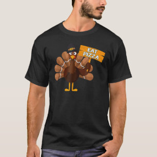Turkey Eat Pizza Adult Vegan Kids  Thanksgiving 3 T-Shirt