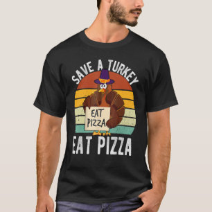 Turkey Eat Pizza Adult Vegan Kids  Thanksgiving  5 T-Shirt