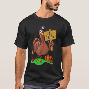 Turkey Eat Pizza Adult Vegan Kids  Thanksgiving 7 T-Shirt