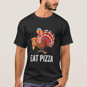 Turkey Eat Pizza Adult Vegan Kids Thanksgiving T-Shirt