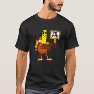 Turkey Eat Pizza Adult Vegan Kids   Thanksgiving   T-Shirt