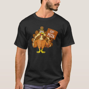 Turkey Eat Pizza Adult Vegan Kids   Thanksgiving   T-Shirt