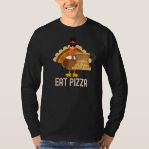 Turkey Eat Pizza Adult Vegan Kids Thanksgiving T-Shirt