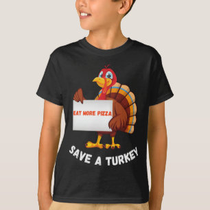 Turkey Eat Pizza Funny Thanksgiving T-Shirt