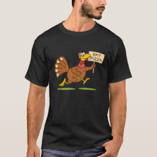Turkey Eat Pizza Men Kids Vegan Funny Thanksgiving T-Shirt