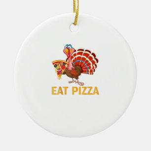 TURKEY EAT PIZZA Shirt Adult Vegan Kids Funny Than Ceramic Tree Decoration