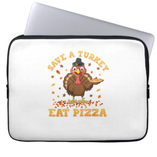 TURKEY EAT PIZZA Shirt Adult Vegan Kids Funny Than Laptop Sleeve