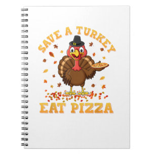 TURKEY EAT PIZZA Shirt Adult Vegan Kids Funny Than Notebook