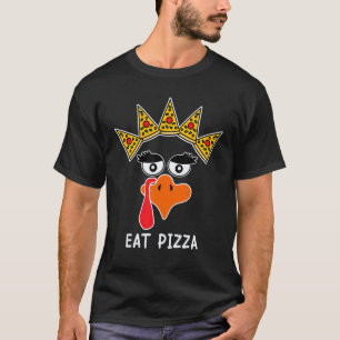 Turkey Eat Pizza Thanksgiving Vegan Vegetarian Kid T-Shirt