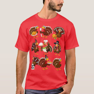 Turkey Eat Pizza Turkey Day Thanksgiving Turkey Co T-Shirt