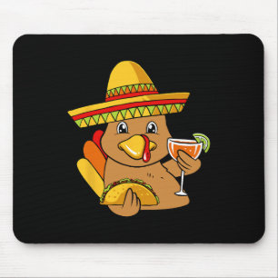 Turkey Eating Taco Thanksgiving Day Mexican Food F Mouse Mat