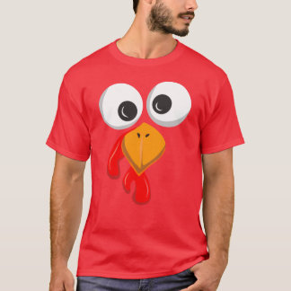 Turkey Face Crazy Eyes Funny Thanksgiving Day Gift T-Shirt