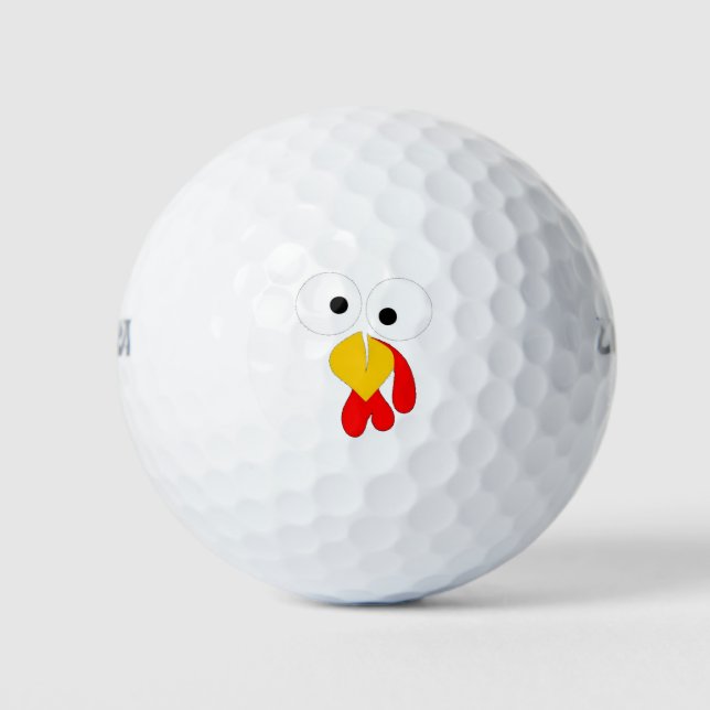 Turkey Face - Funny Thanksgiving Golf Balls (Front)