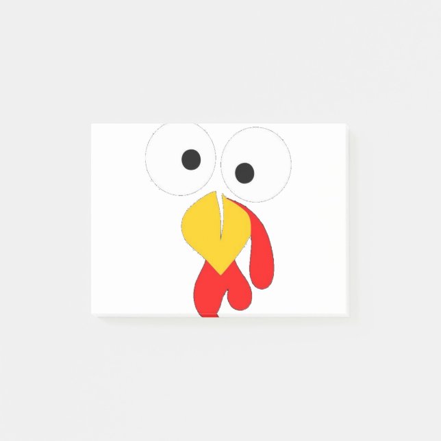 Turkey Face - Funny Thanksgiving Post-it Notes (Front)
