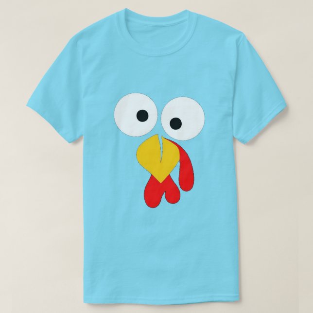 Turkey Face - Funny Thanksgiving T-Shirt (Design Front)