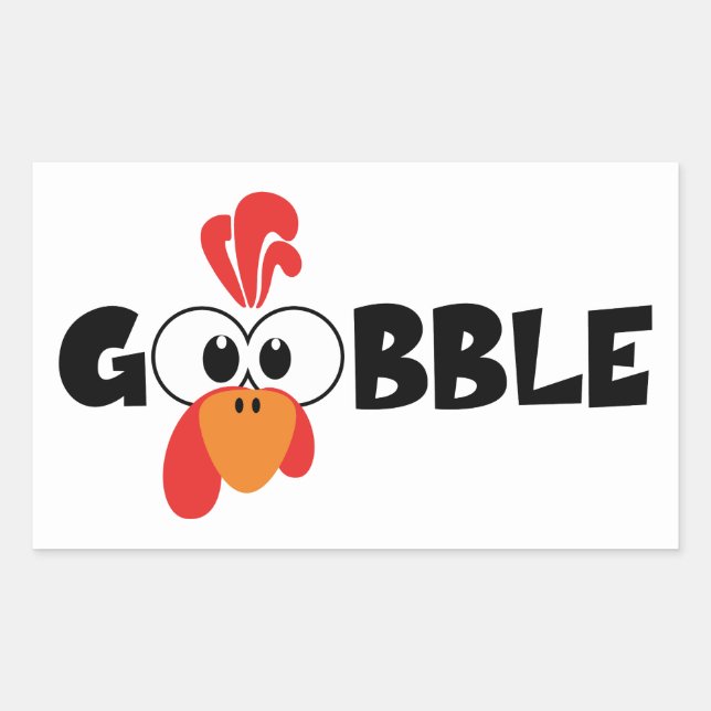 Turkey Face Gobble Stickers (Front)