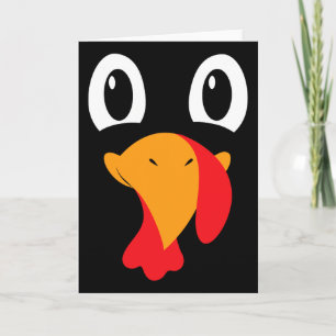 Turkey Face Kids Adult Funny Halloween Thanksgivin Card