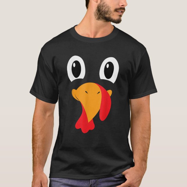 Turkey Face Kids Adult Funny Halloween Thanksgivin T-Shirt (Front)