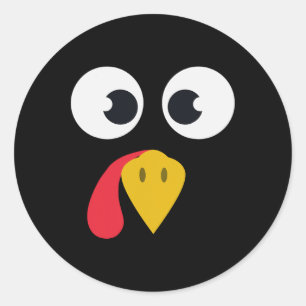 Turkey Face Matching Family Costume Thanksgiving D Classic Round Sticker