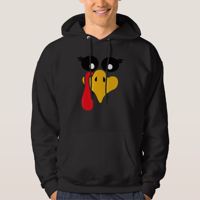 Turkey Face Pilgrim  Thanksgiving Costume  1 Hoodie (Front)