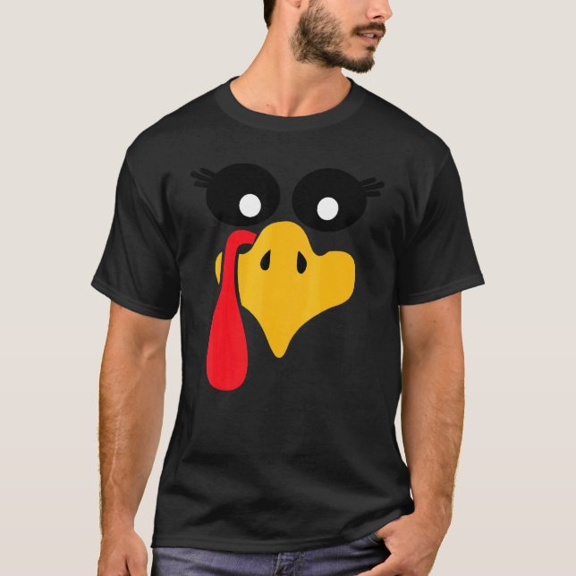 Turkey Face Pilgrim  Thanksgiving Costume  1 T-Shirt (Front)