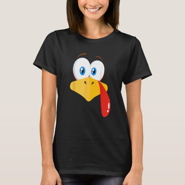 Turkey Face Pilgrim Thanksgiving Costume 2 T-Shirt (Front)
