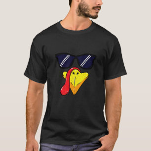 Turkey Face Thanksgiving Day Pilgrim Trot Costume  T-Shirt
