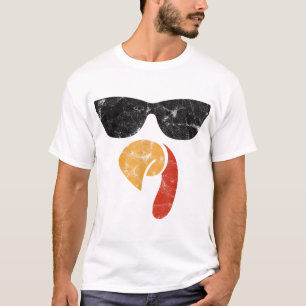 Turkey Face Thanksgiving Day Piligrim Gifts Trot L T-Shirt