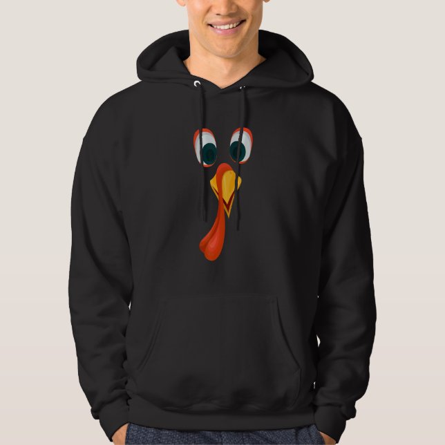 Turkey Face Thanksgiving Matching Outfit Family Go Hoodie (Front)