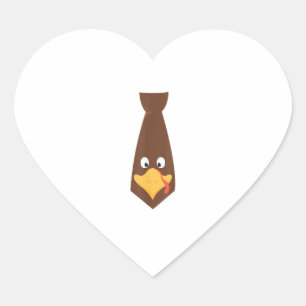 Turkey Face Tie Thanksgiving Toddler Boys Girls Fa Heart Sticker
