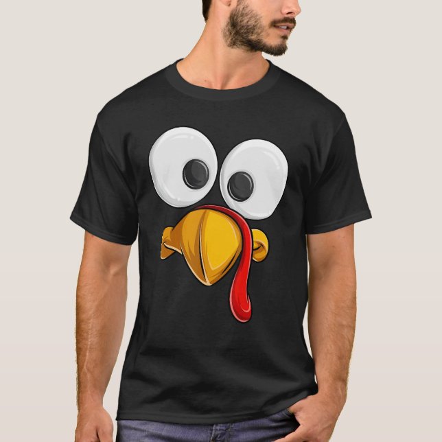 Turkey Face  Toddler Boys Kids Girls Thanksgiving  T-Shirt (Front)